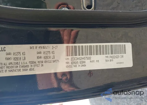 2017 Dodge Charger Sxt Rwd from USA, damaged, VIN 2C3CDXHG2HH575692